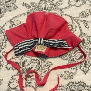 Tbbc pink and Blue beach Hat with Striped Ribbon